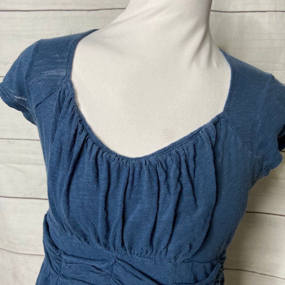 Deletta rouched tee top small blue - Picture 3 of 5